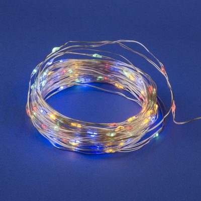 Светодиодная гирлянда Uniel ULD-S1000-100/SCB/3AA MULTI, IP20, DEW UL-00005483