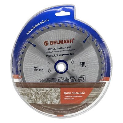 Диск пильный (190x2.5/1.5x30/20/16 мм; 42T) Белмаш RD131A