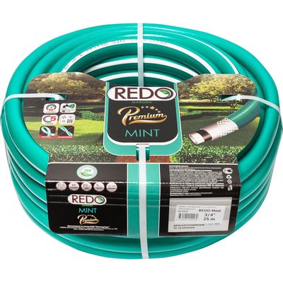 Поливочный армированный шланг REDO Premium Mint пятислойный, 3/4", 25 м 613425