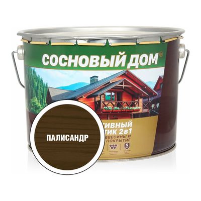 Декоративно-защитный состав для древесины ЗАО Декарт Сосновый дом палисандр, 9 л 29541