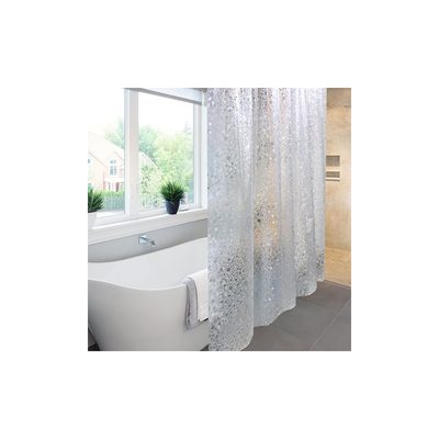 Шторка для ванной Meiwa 182x182 см, Sparkle, прозрачный 7860