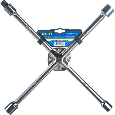 Баллонный крестовой ключ DolleX 17x19x21x22х1/2" усиленный, хром KBX-211