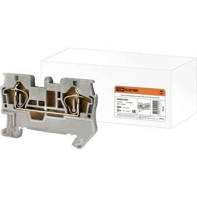 Клеммный безвинтовой зажим TDM ELECTRIC ЗКБ 6 мм2 52А серый SQ0822-0007