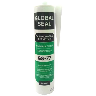 Силиконовый универсальный герметик GlobalSeal GS-77 бесцветный, 280 мл 3770011