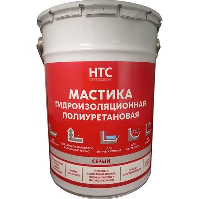 Мастика гидроизоляционная полиуретановая CEMMIX HTC 6 кг серый 84735837