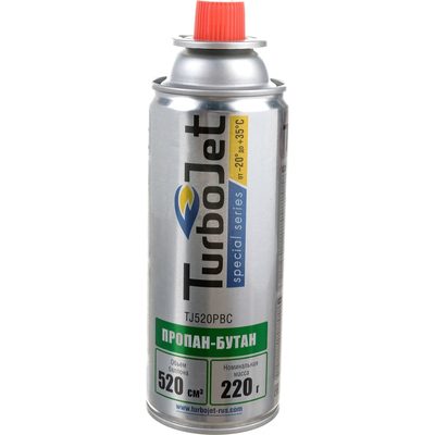 Газовый баллон Turbojet пропан-бутан 220 г, 520 мл TJ520PBC