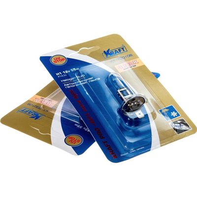 Комплект автоламп KRAFT Н1, 12 В, 55 Вт, Pro +80% more light, 2 шт. KT 700221