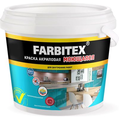 Акриловая краска FARBITEX (моющаяся; 6 кг) 4300004280