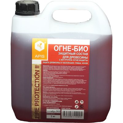 Огнебиозащитный состав для древесины APIS FIRE PROTECTION БАРЬЕР Эконом, канистра 3 кг 4665296512925