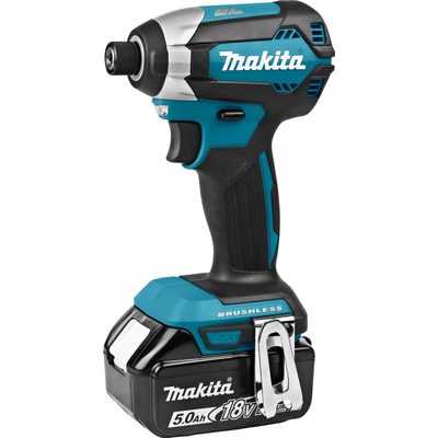 Шуруповерт аккумуляторный ударный бесщеточный Makita18В, 18В,1x5Ач, Li-ion,0-3400об\м,6-ти гр1\4",1.3кг,кейс,170Нм,М5-М16 DTD153RT