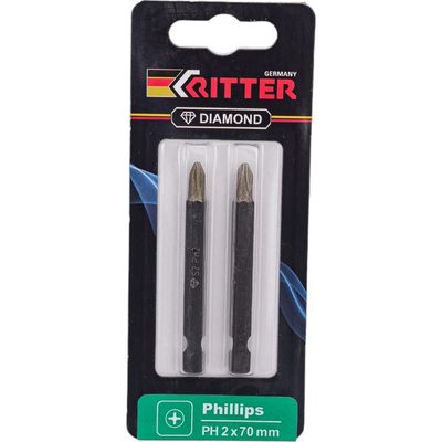 Бита 2x70 мм магнитная Diamond PH RITTER PS20112075