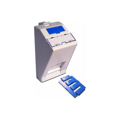 Вставка LANMASTER 22.5х45 на 1 кейстоун, угловая, со шторкой, маркировкой белая LAN-SIP-22A-WH