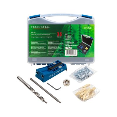 Кондуктор для сверления отверстий, набор 35 предметов Rockforce RF-44120B(58915)