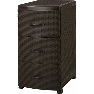 Трехсекционный комод Violet Ротанг коричневый 35601