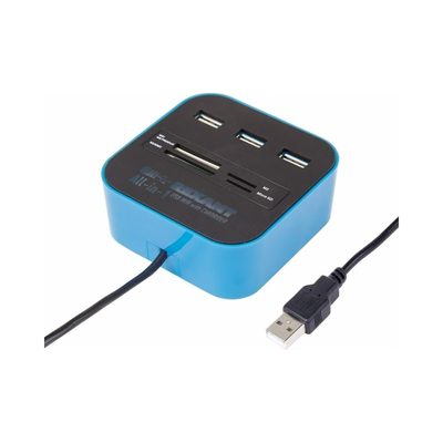 Разветвитель USB на 3 порта + картридер "Все в одном" черный REXANT 18-4121