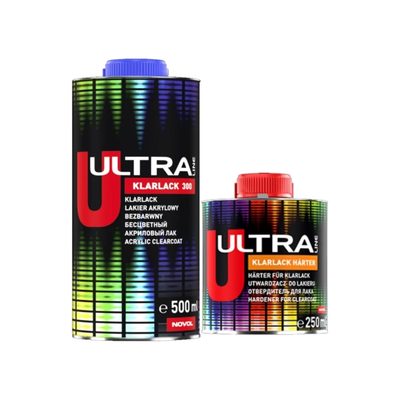 Лак NOVOL ULTRA KLARLACK 300 2К акриловый, банка 0.5 л, с отвердителем 0.25 л 99223-99421